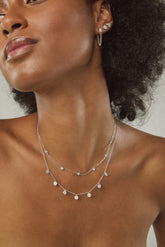 Silver Sparkle Necklace, White Rhodium, Premium Cubic Zirconia + Give Love Gift